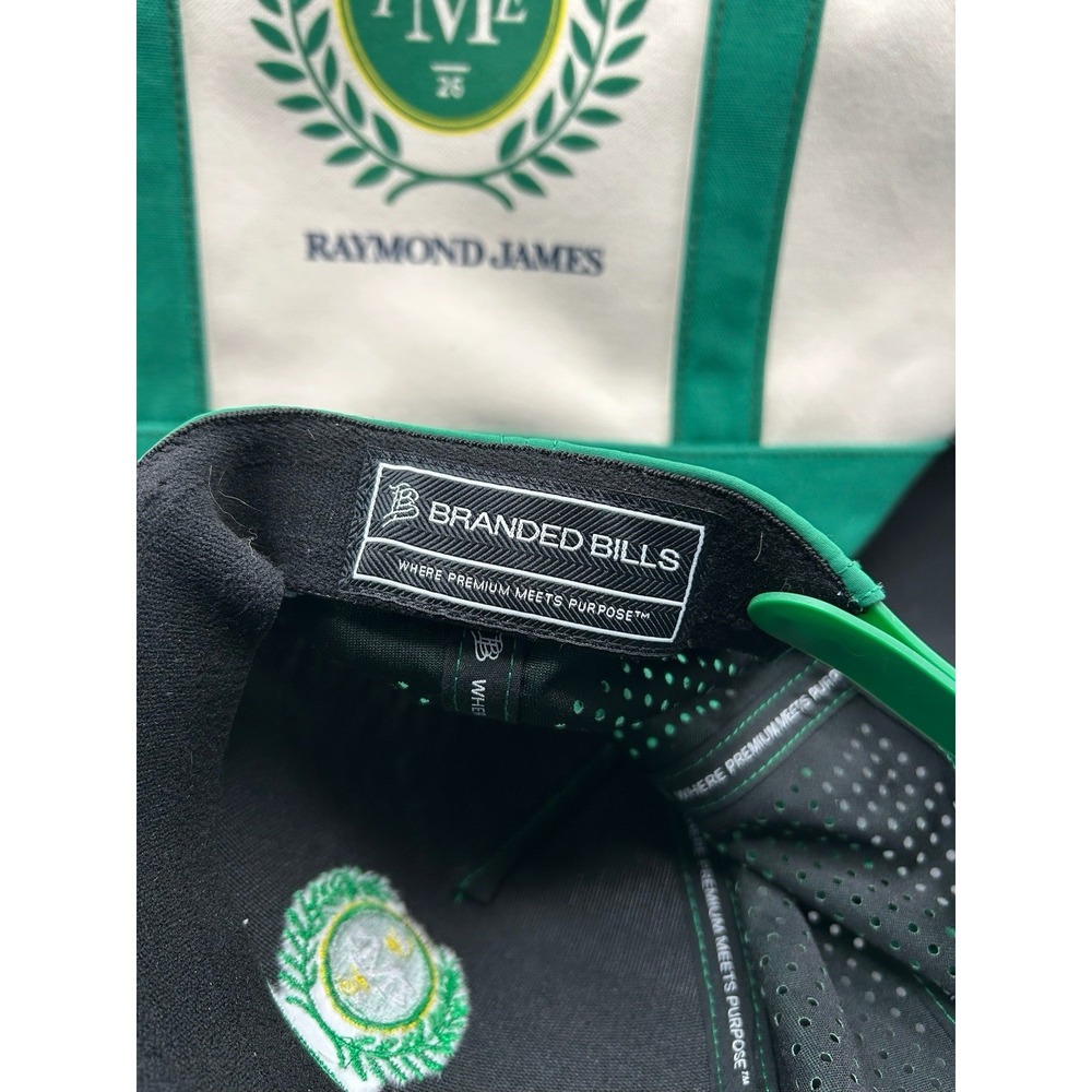 Raymond James TME 26 Promotional Set Masters Green Rope Golf Hat & Tote Bag - Picture 4 of 6